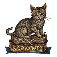 Cat reading marginalia